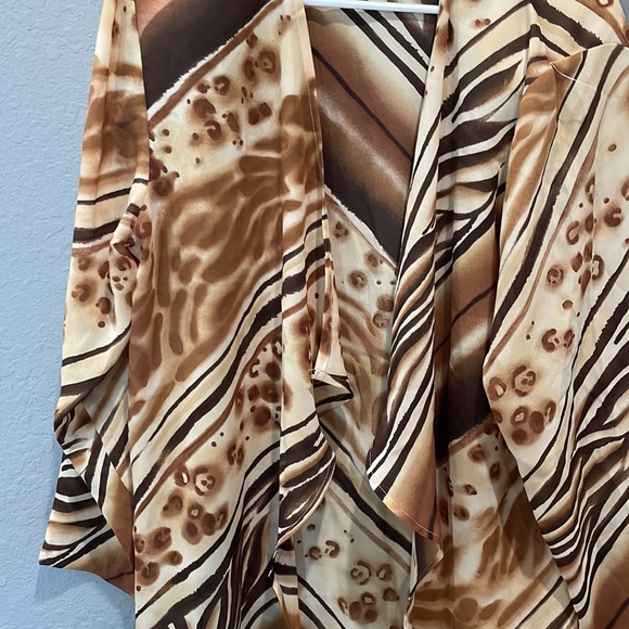 Animal print open duster cover up / vintage - Picture 4 of 9